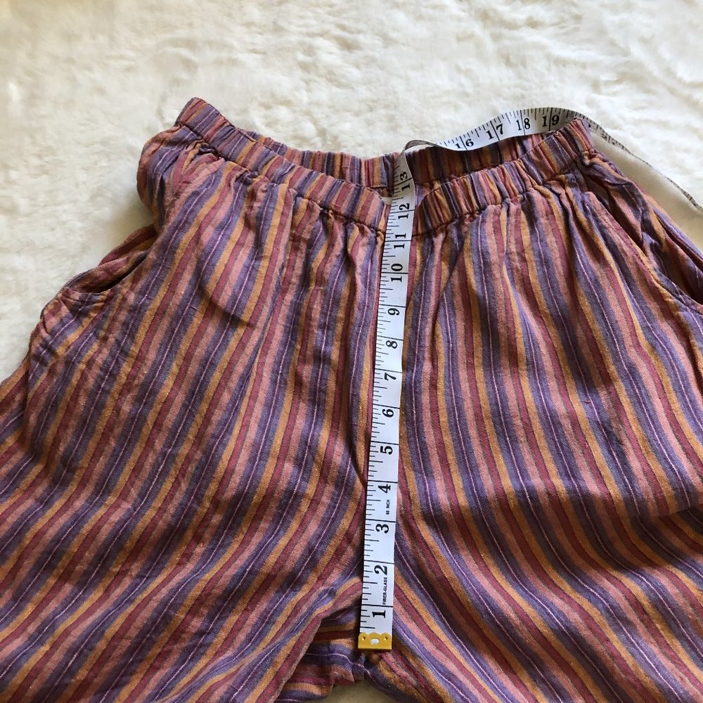 Flax striped shorts 100% linen size small - Picture 7 of 9